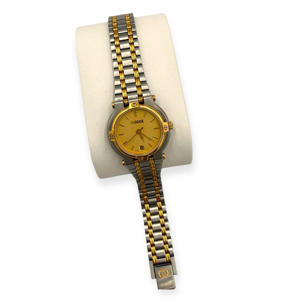 GUCCI 9000L Vintage Two-Tone Date Watch | COA Included - Picture 2 of 14